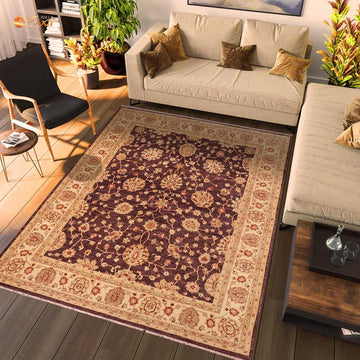 handmade Traditional Kafkaz Chobi Ziegler Purple Beige Hand Knotted RECTANGLE 100% WOOL area rug 8 x 11